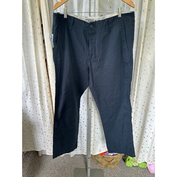 Old Navy Favorite NWT Men's 100% Cotton Navy Broken In Khakis Pants 36x30 - Picture 2 of 7